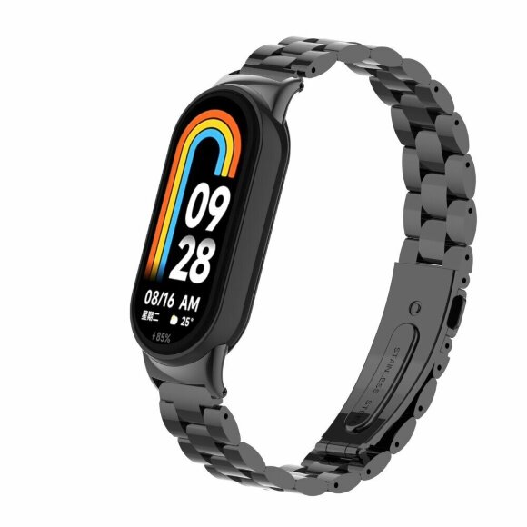 Стальной браслет для Xiaomi Mi Smart Band 8, Xiaomi Mi Band 8 (черный)