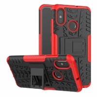 Чехол Hybrid Armor для Xiaomi Mi 8 (черный + красный)