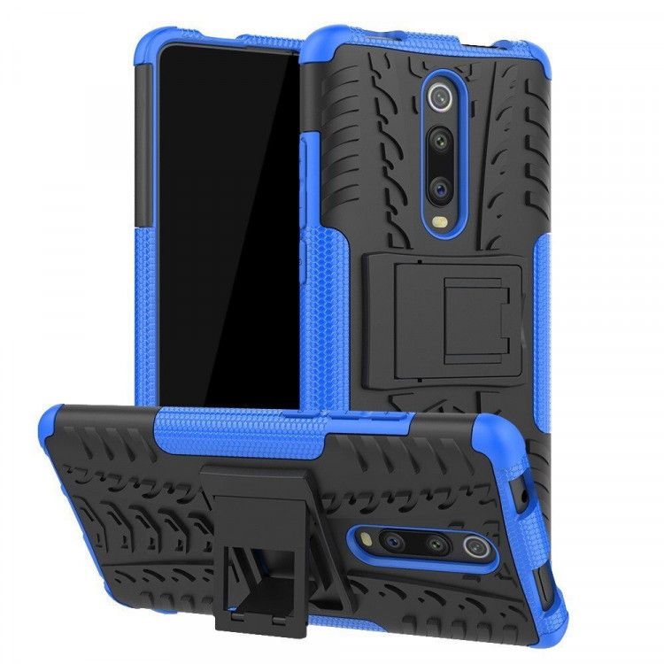 Чехол Hybrid Armor для Xiaomi Redmi K20 / Redmi K20 Pro / Xiaomi Mi 9T / Mi 9T Pro (черный + голубой)