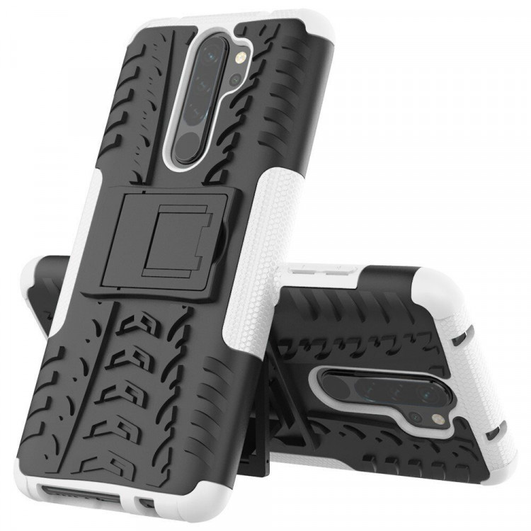 Чехол Hybrid Armor для Xiaomi Redmi Note 8 Pro (черный + белый)