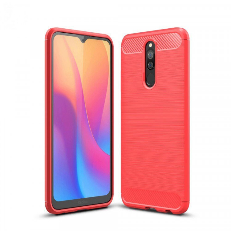 Чехол-накладка Carbon Fibre для Xiaomi Redmi 8 / Redmi 8A (красный)