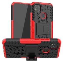Чехол Hybrid Armor для Xiaomi Redmi 9C (черный + красный)