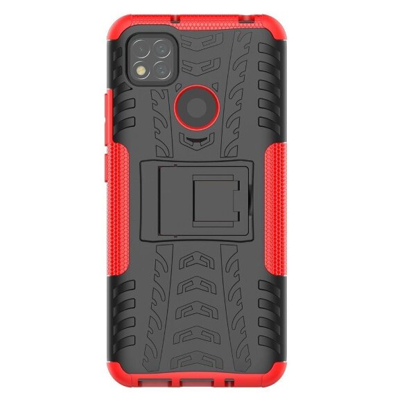 Чехол Hybrid Armor для Xiaomi Redmi 9C (черный + красный)