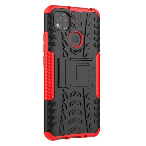 Чехол Hybrid Armor для Xiaomi Redmi 9C (черный + красный)