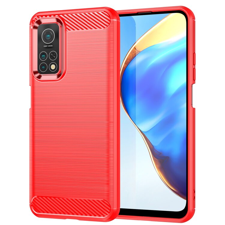 Чехол-накладка Carbon Fibre для Xiaomi Mi 10T 5G / Mi 10T Pro 5G / Redmi K30S (красный)