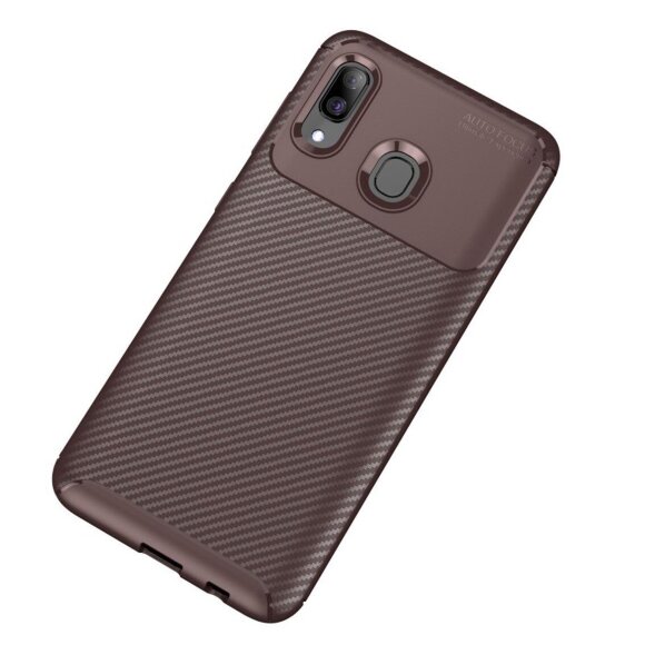Чехол-накладка Resistant Carbon для Samsung Galaxy A30 / Galaxy A20 (коричневый) Чехол-накладка Resistant Carbon для Samsung Galaxy A30 / Galaxy A20 (коричневый)