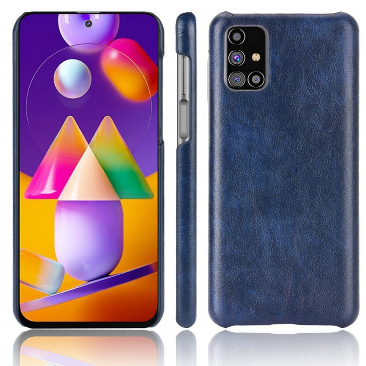 Кожаная накладка-чехол для Samsung Galaxy M31s (синий)