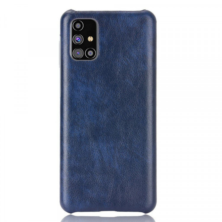 Кожаная накладка-чехол для Samsung Galaxy M31s (синий)