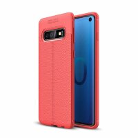 Чехол-накладка Litchi Grain для Samsung Galaxy S10 (красный)