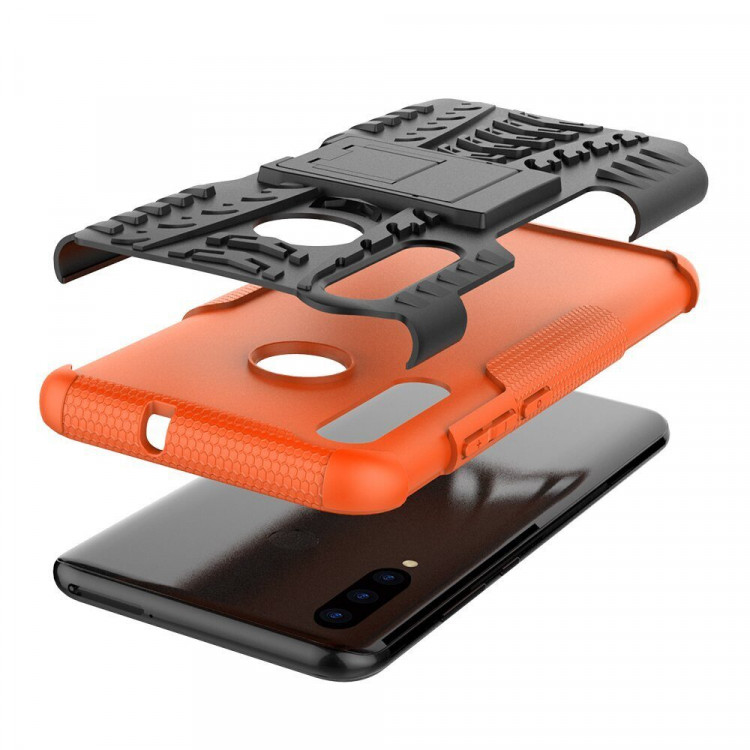 Чехол Hybrid Armor для Huawei P Smart+ (Plus) 2019 / Enjoy 9s / Honor 10i (черный + оранжевый)