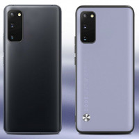 Чехол из искусственной кожи для Samsung Galaxy S20 (серо-синий)