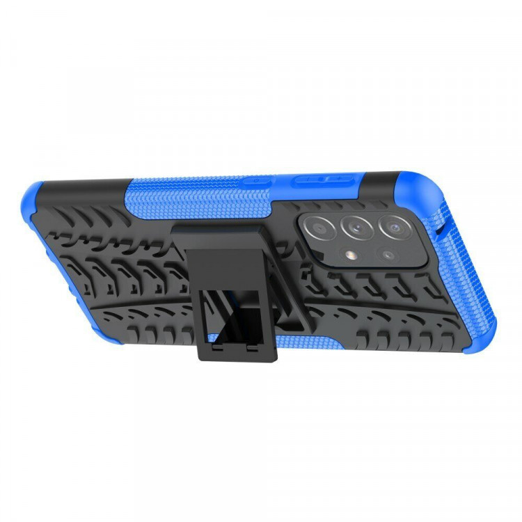 Чехол Hybrid Armor для Samsung Galaxy A33 5G (черный + голубой)