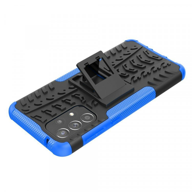 Чехол Hybrid Armor для Samsung Galaxy A33 5G (черный + голубой)