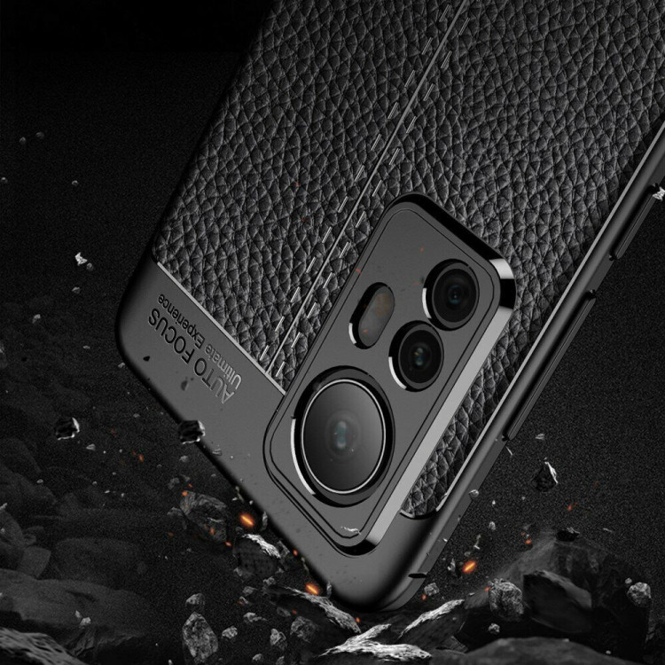 Чехол-накладка Litchi Grain для Xiaomi 12 / Xiaomi 12X / Xiaomi 12S (черный)