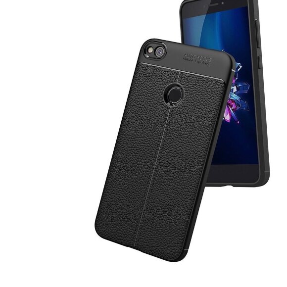 Чехол-накладка Litchi Grain для Huawei Honor 8 lite / P8 Lite 2017 (черный)