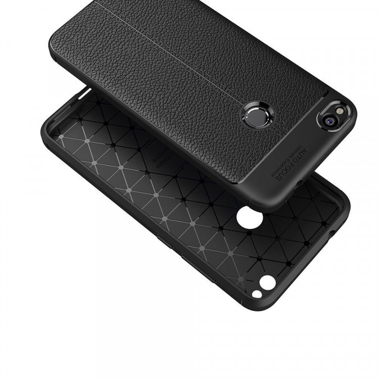 Чехол-накладка Litchi Grain для Huawei Honor 8 lite / P8 Lite 2017 (черный)