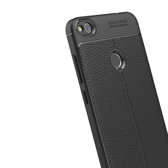 Чехол-накладка Litchi Grain для Huawei Honor 8 lite / P8 Lite 2017 (черный)