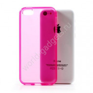 Мягкий пластиковый чехол для iPhone 5C (розовый)