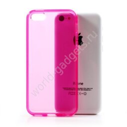 Мягкий пластиковый чехол для iPhone 5C (розовый)