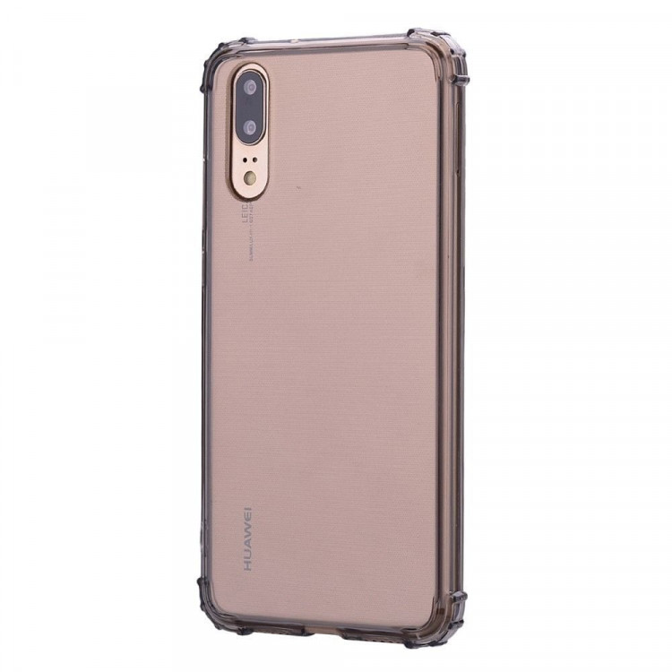 Силиконовый чехол с усиленными бортиками для Huawei P20 (черный)