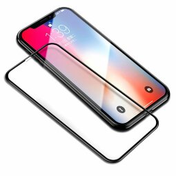 Защитное стекло 3D для iPhone X / ХS (черная окантовка)