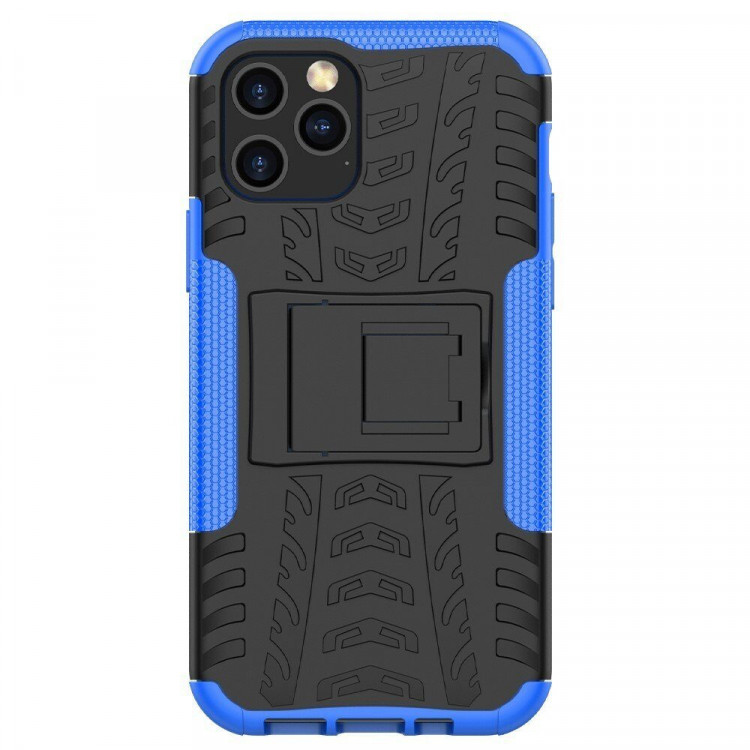 Чехол Hybrid Armor для iPhone 12 Pro Max (черный + голубой)