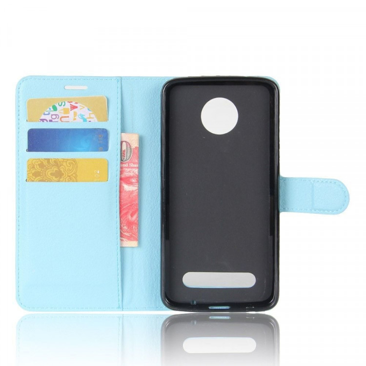 Чехол с визитницей для Motorola Moto Z2 Play (голубой)