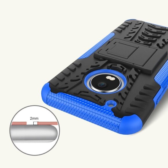 Чехол Hybrid Armor для Motorola Moto G5 Plus (черный + голубой)
