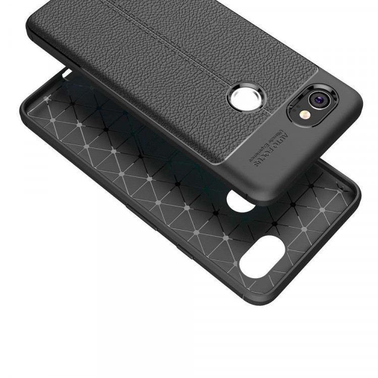 Чехол-накладка Litchi Grain для Google Pixel 2 XL (темно-синий)