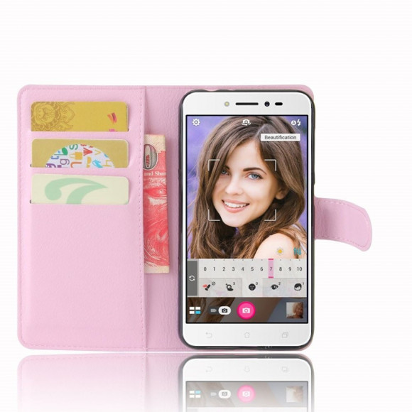 Чехол с визитницей для ASUS ZenFone Live ZB501KL (розовый)