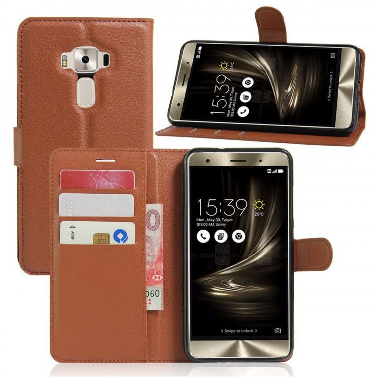 Чехол с визитницей для ASUS Zenfone 3 Deluxe ZS570KL (коричневый)