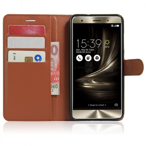 Чехол с визитницей для ASUS Zenfone 3 Deluxe ZS570KL (коричневый) Чехол с визитницей для ASUS Zenfone 3 Deluxe ZS570KL (коричневый)