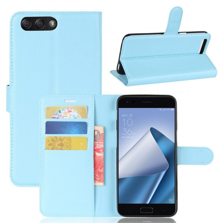 Чехол с визитницей для Asus Zenfone 4 ZE554KL (голубой)
