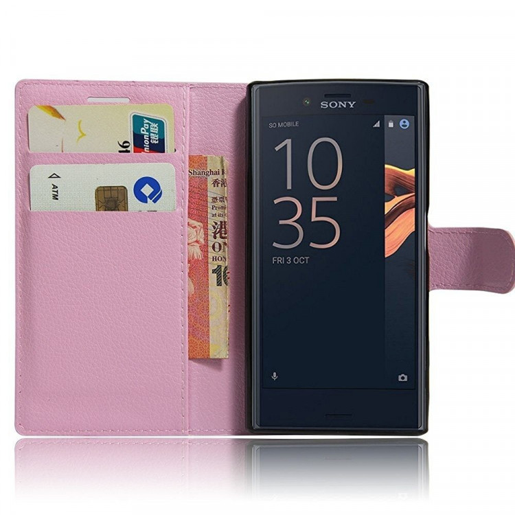 Чехол с визитницей для Sony Xperia X Compact (розовый)