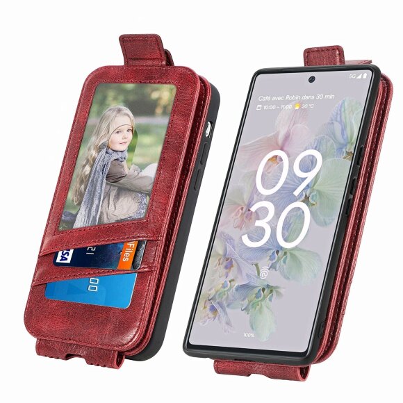 Вертикальный чехол для Google Pixel 6a (красный) Вертикальный чехол для Google Pixel 6a (красный)