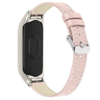 Кожаный ремешок для Xiaomi Smart Band 7 (розовый)