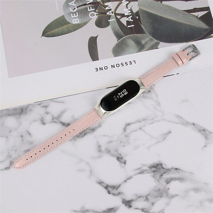 Кожаный ремешок для Xiaomi Smart Band 7 (розовый)