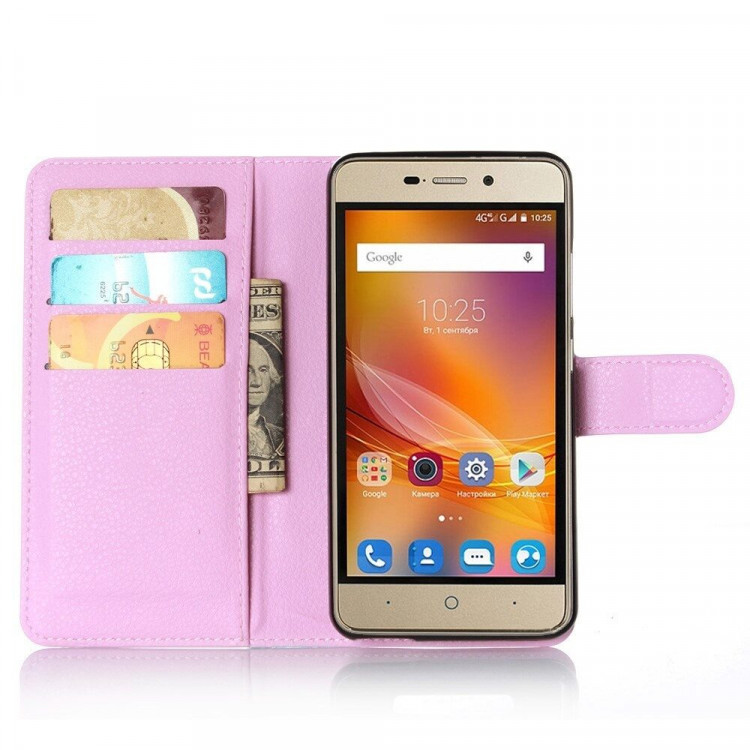 Чехол с визитницей для ZTE Blade X3 (розовый)