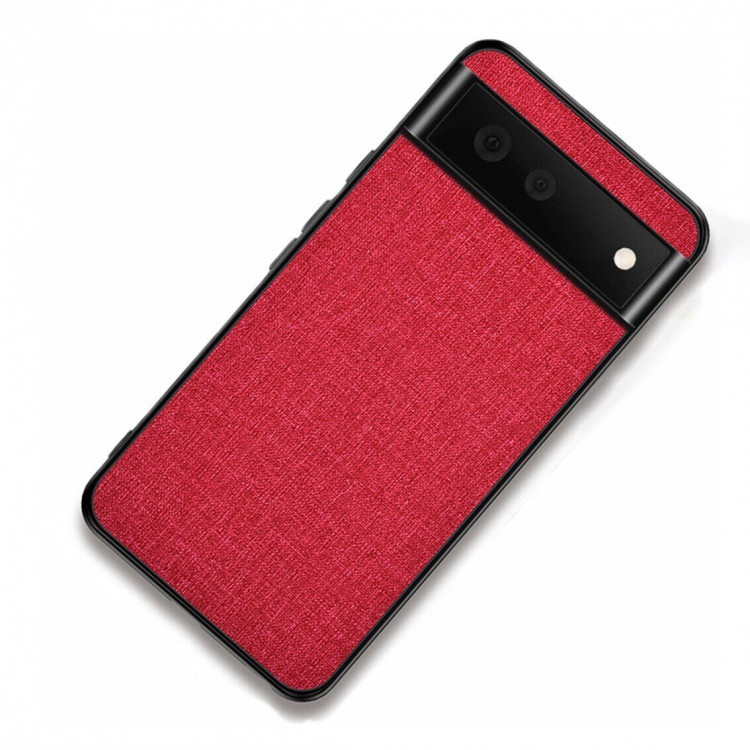 Чехол с тканевой текстурой PC+TPU для Google Pixel 7a (красный)