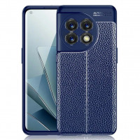 Чехол-накладка Litchi Grain для OnePlus 11 (темно-синий)
