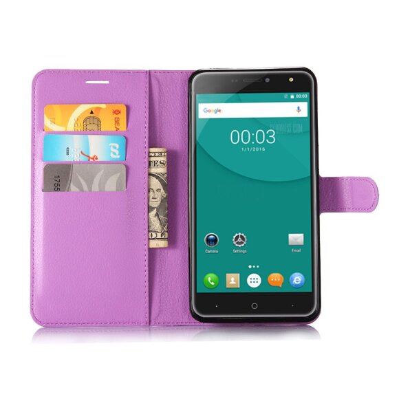 Чехол с визитницей для DOOGEE X7 Pro (фиолетовый) Чехол с визитницей для DOOGEE X7 Pro (фиолетовый)