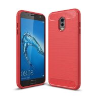 Чехол-накладка Carbon Fibre для Samsung Galaxy J7 Plus / C8 (красный)