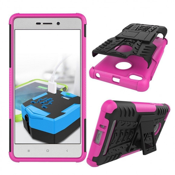 Чехол Hybrid Armor для Xiaomi Redmi 3 / 3s / 3 Pro (черный + розовый)