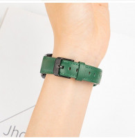 Кожаный ремешок для HUAWEI Band 8, HUAWEI Band 9 (темно-зеленый)