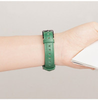 Кожаный ремешок для HUAWEI Band 8, HUAWEI Band 9 (темно-зеленый)