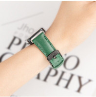 Кожаный ремешок для HUAWEI Band 8, HUAWEI Band 9 (темно-зеленый)