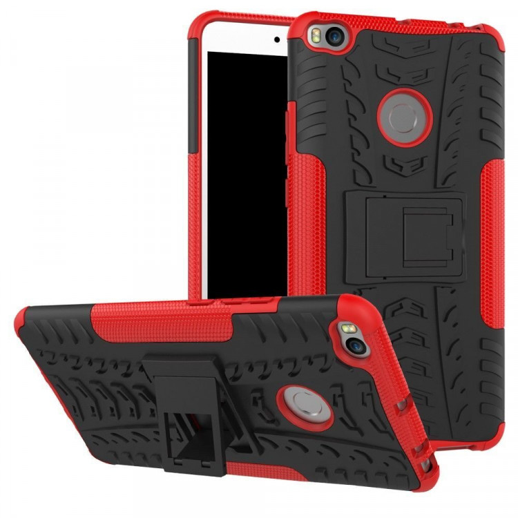 Чехол Hybrid Armor для Xiaomi Mi Max 2 (черный + красный)