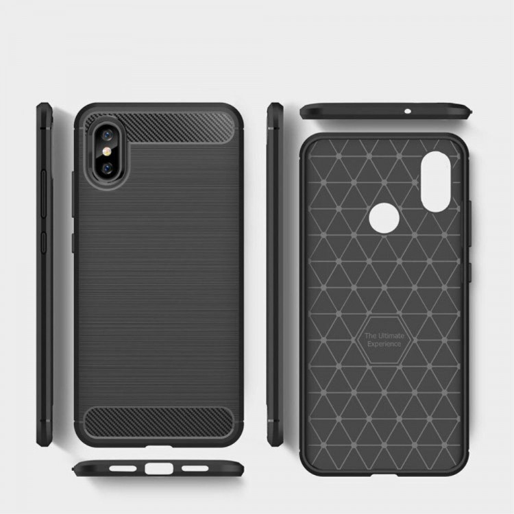 Чехол-накладка Carbon Fibre для Xiaomi Mi 8 Pro / Mi 8 Explorer Edition (черный)