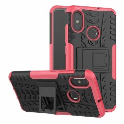 Чехол Hybrid Armor для Xiaomi Mi 8 (черный + розовый)