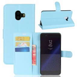 Чехол с визитницей для Samsung Galaxy C10 (голубой)
